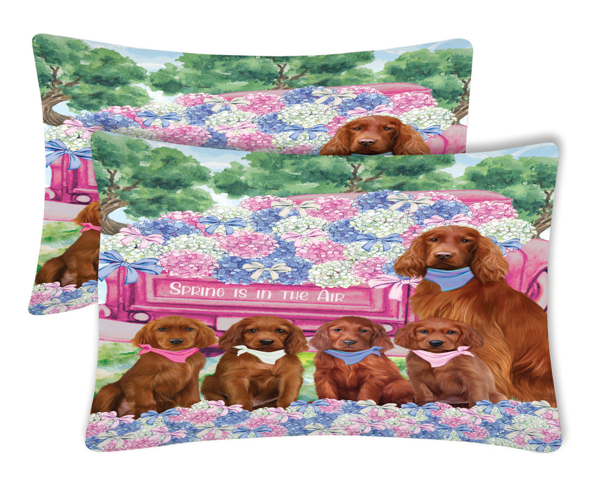 Irish Setter Pillow Case: Explore a Variety of Personalized Designs, Custom, Soft and Cozy Pillowcases Set of 2, Pet & Dog Gifts