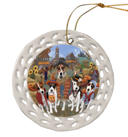 Halloween 'Round Town Jack Russell Terrier Dogs Doily Ornament DPOR58042