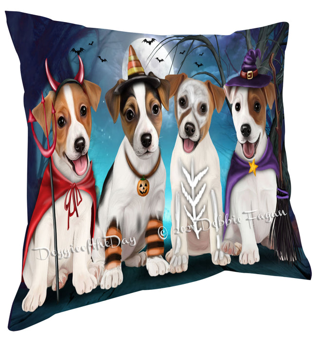 Happy Halloween Trick or Treat Jack Russell Dogs Pillow with Top Quality High-Resolution Images - Ultra Soft Pet Pillows for Sleeping - Reversible & Comfort - Ideal Gift for Dog Lover - Cushion for Sofa Couch Bed - 100% Polyester, PILA88522