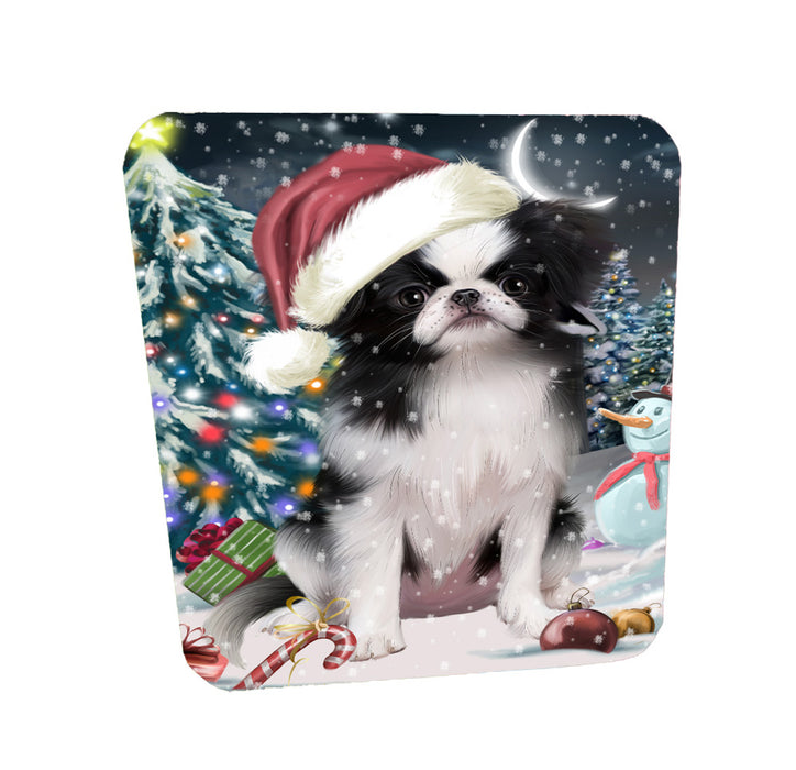 Christmas Holly Jolly Japanese Chin Dog Coasters Set of 4 CSTA58461