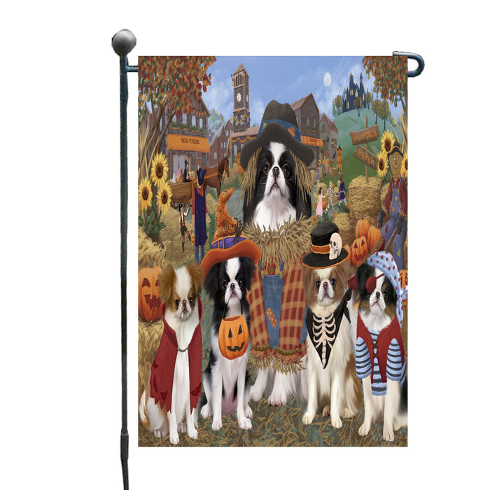 Halloween 'Round Town Japanese Chin Dogs Garden Flags Outdoor Decor for Homes and Gardens Double Sided Garden Yard Spring Decorative Vertical Home Flags Garden Porch Lawn Flag for Decorations