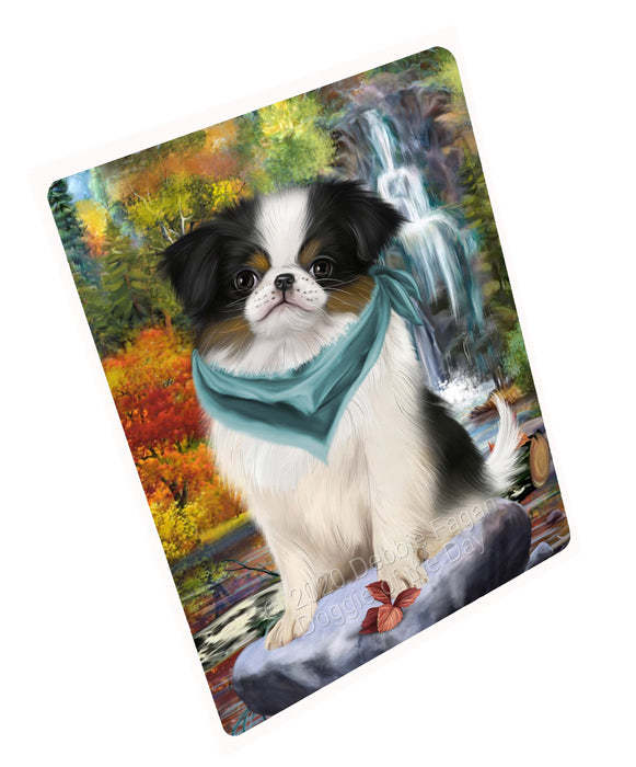 Scenic Waterfall Japanese Chin Dog Refrigerator/Dishwasher Magnet - Kitchen Decor Magnet - Pets Portrait Unique Magnet - Ultra-Sticky Premium Quality Magnet RMAG112553