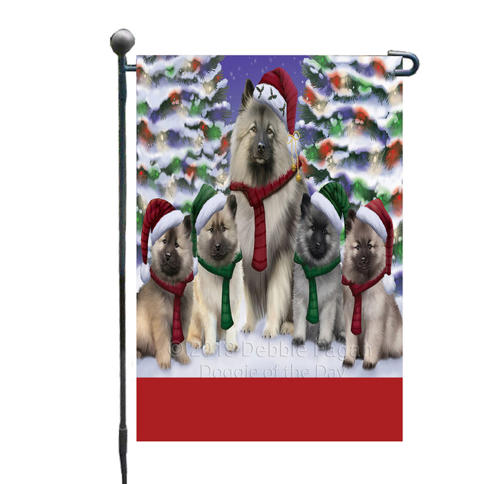 Personalized Christmas Happy Holidays Keeshond Dogs Family Portraits Custom Garden Flags GFLG-DOTD-A59127