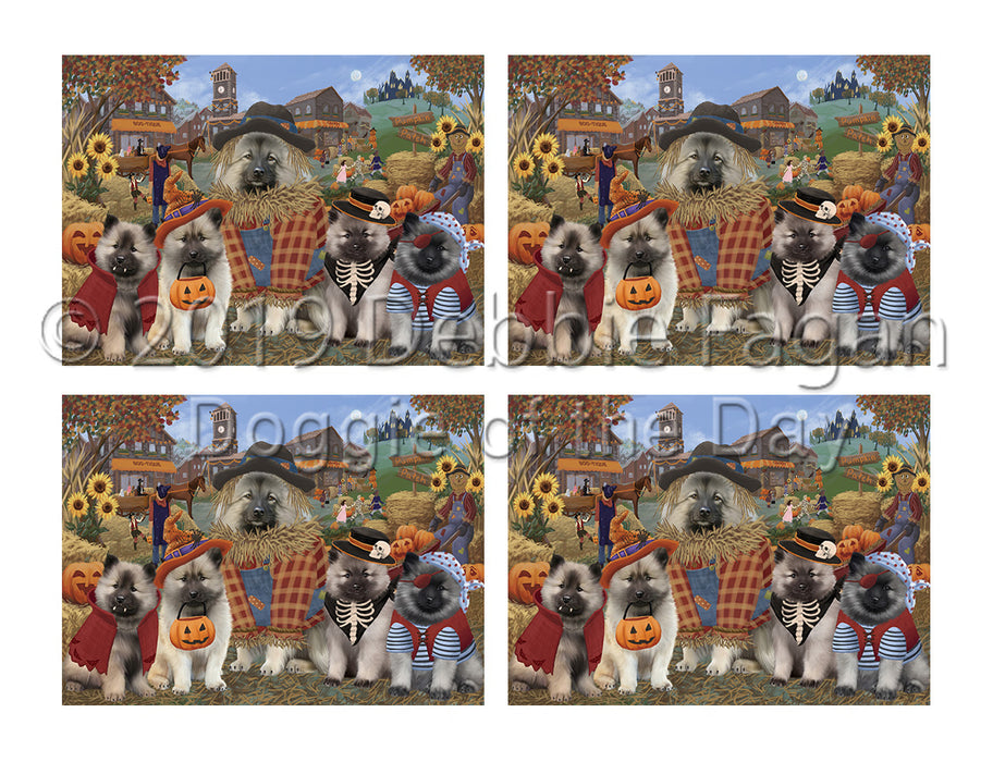Halloween 'Round Town Keeshond Dogs Placemat
