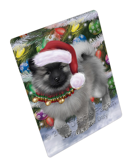 Trotting in the Snow Keeshond Dog Cutting Board - For Kitchen - Scratch & Stain Resistant - Designed To Stay In Place - Easy To Clean By Hand - Perfect for Chopping Meats, Vegetables, CA81432