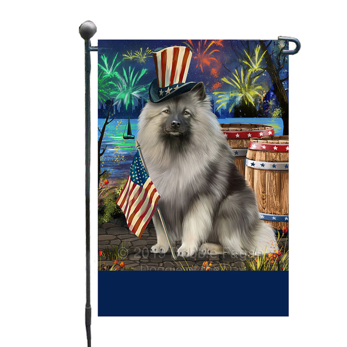 Personalized 4th of July Firework Keeshond Dog Custom Garden Flags GFLG-DOTD-A57958