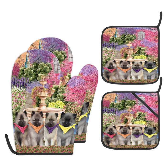 Keeshond Oven Mitts and Pot Holder: Explore a Variety of Designs, Potholders with Kitchen Gloves for Cooking, Custom, Personalized, Gifts for Pet & Dog Lover