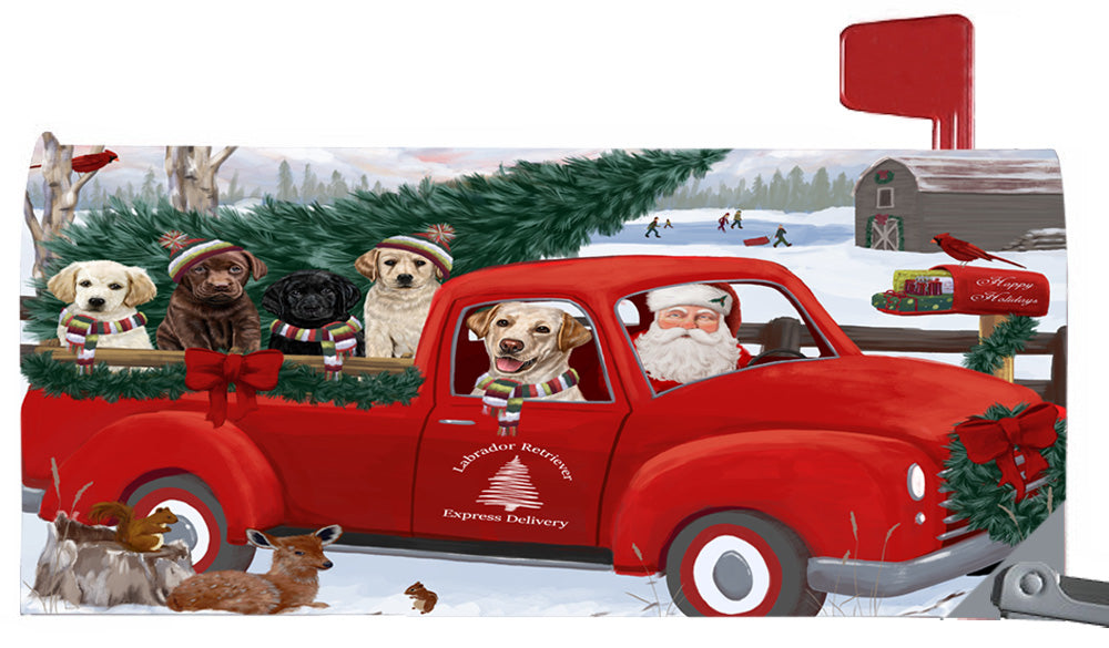 Magnetic Mailbox Cover Christmas Santa Express Delivery Labrador Retrievers Dog MBC48330