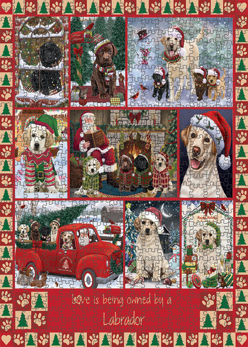 Love is Being Owned Christmas Labrador Retriever Dogs Puzzle with Photo Tin PUZL99416