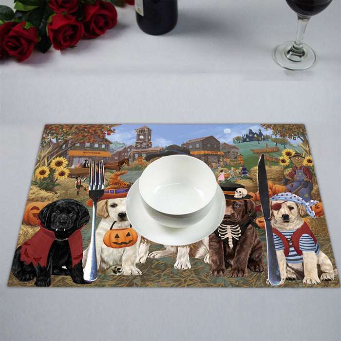 Halloween 'Round Town Labrador Dogs Placemat