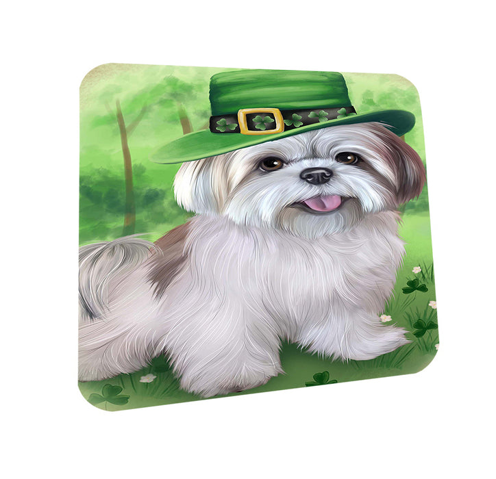 St. Patricks Day Irish Portrait Lhasa Apso Dog Coasters Set of 4 CST48787