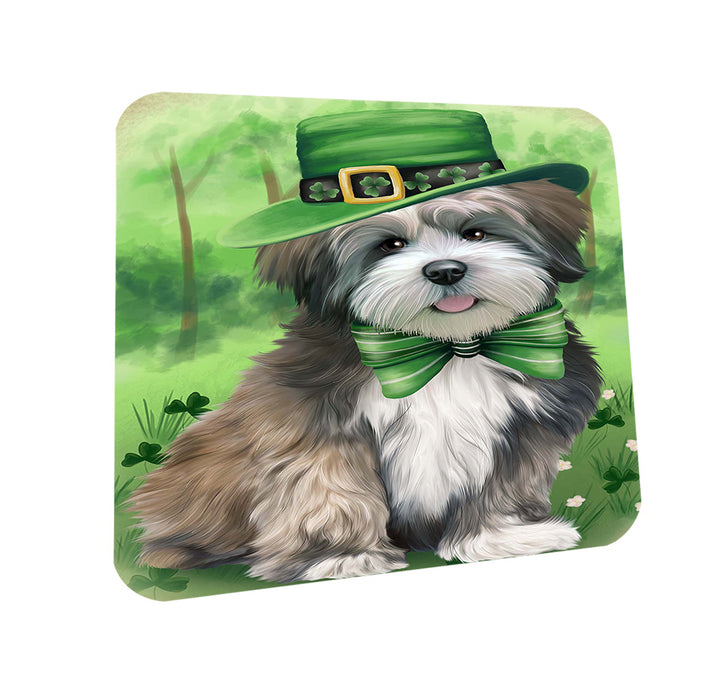 St. Patricks Day Irish Portrait Lhasa Apso Dog Coasters Set of 4 CST48788