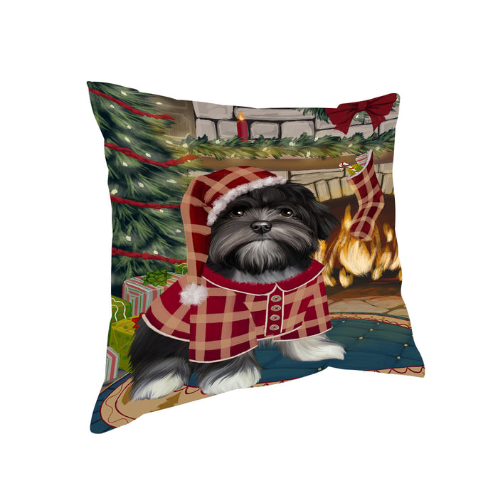 The Stocking was Hung Lhasa Apso Dog Pillow PIL70344