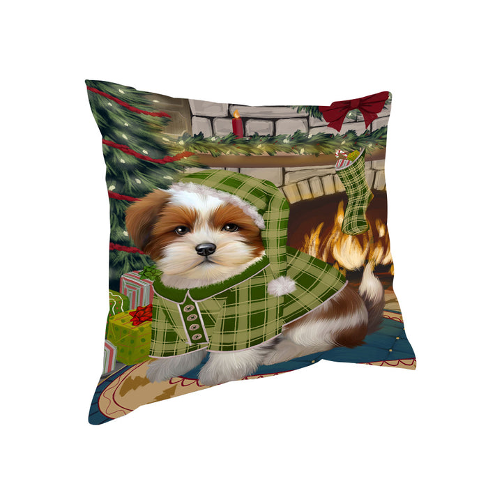 The Stocking was Hung Lhasa Apso Dog Pillow PIL70348
