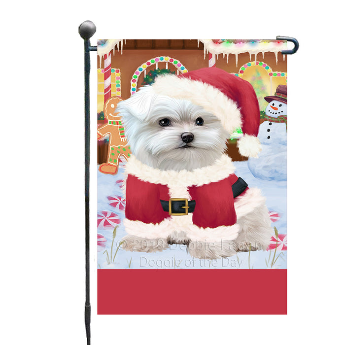 Personalized Gingerbread Candyfest Maltese Dog Custom Garden Flag GFLG64096