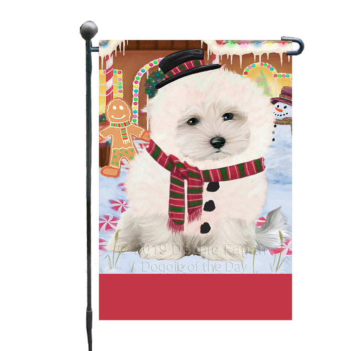 Personalized Gingerbread Candyfest Maltese Dog Custom Garden Flag GFLG64097