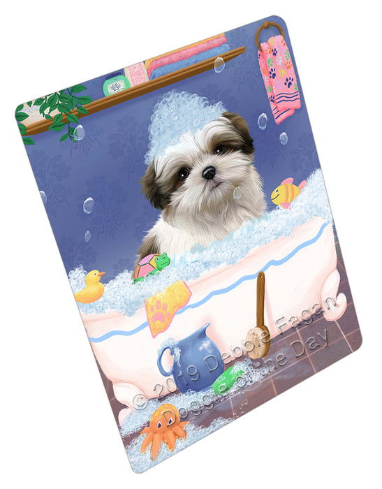 Rub A Dub Dog In A Tub Malti Tzu Dog Cutting Board - For Kitchen - Scratch & Stain Resistant - Designed To Stay In Place - Easy To Clean By Hand - Perfect for Chopping Meats, Vegetables, CA81762