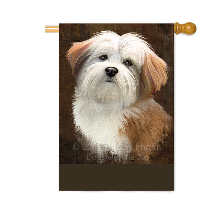 Personalized Rustic Malti Tzu Dog Custom House Flag FLG64643