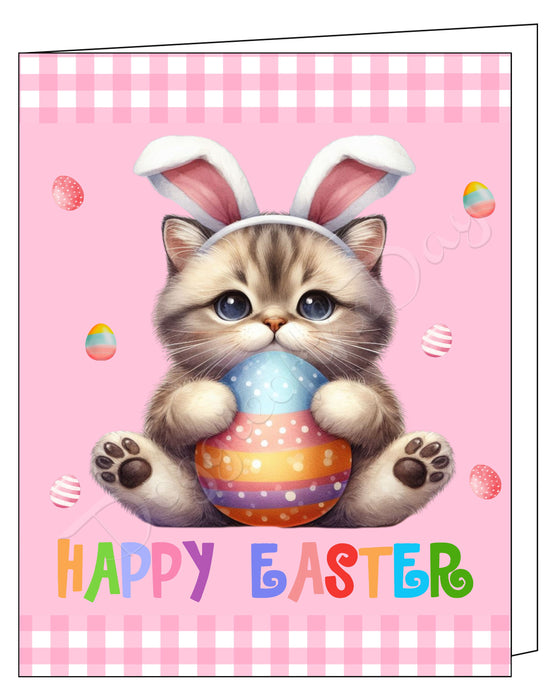 Manx Cat Easter Day Greeting Cards and Note Cards with Envelope - Easter Invitation Card with Multi Design Pack
