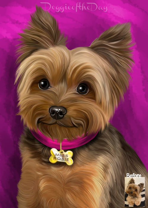 Digital Caricature PERSONALIZED Painting PET PORTRAIT! Custom Pet Photo Dog or Cat Art