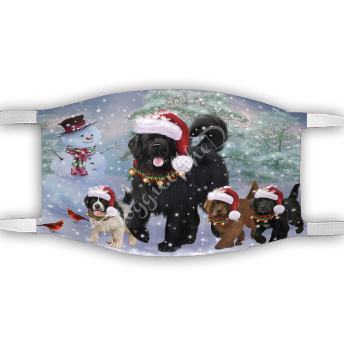Christmas Running Fammily Newfoundland Dogs Face Mask FM48728