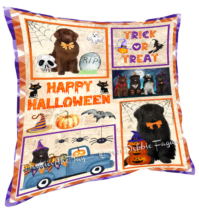 Happy Halloween Trick or Treat Newfoundland Dogs Pillow with Top Quality High-Resolution Images - Ultra Soft Pet Pillows for Sleeping - Reversible & Comfort - Ideal Gift for Dog Lover - Cushion for Sofa Couch Bed - 100% Polyester, PILA88306
