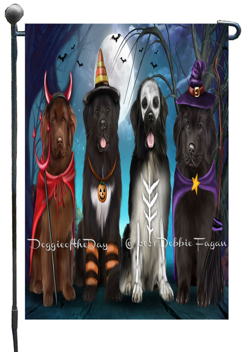 Happy Halloween Trick or Treat Newfoundland Dogs Garden Flags- Outdoor Double Sided Garden Yard Porch Lawn Spring Decorative Vertical Home Flags 12 1/2"w x 18"h
