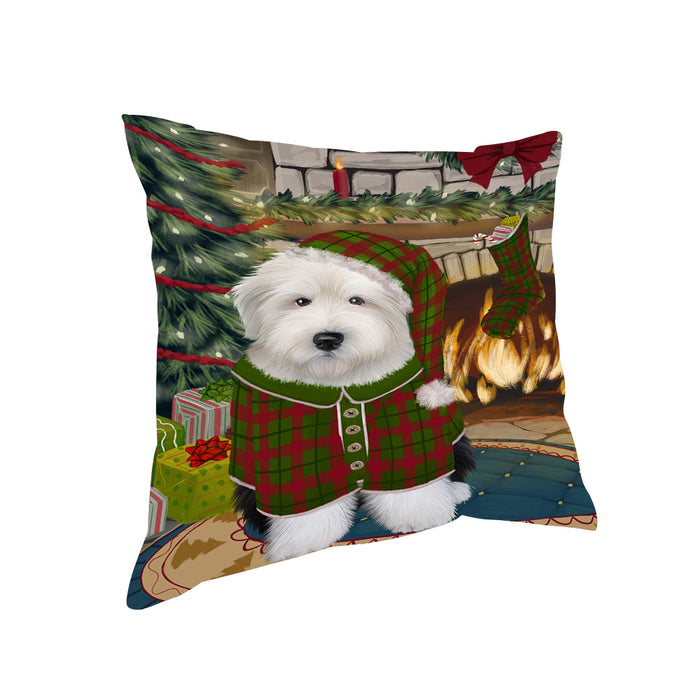 The Stocking was Hung Old English Sheepdog Pillow PIL70404