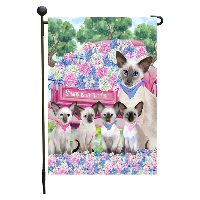 Oriental Blue-Point Siamese Cats Garden Flag: Explore a Variety of Personalized Designs, Double-Sided, Weather Resistant, Custom, Outdoor Garden Yard Decor for Cat and Pet Lovers