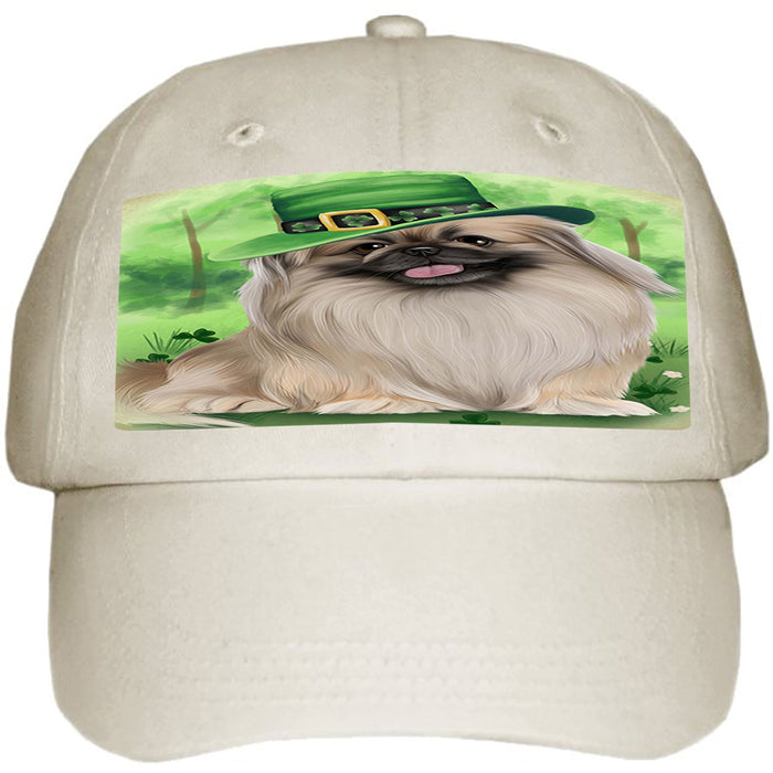 St. Patricks Day Irish Portrait Pekingese Dog Ball Hat Cap HAT50259