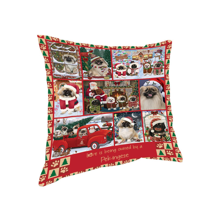 Love is Being Owned Christmas Pekingese Dogs Pillow PIL85824
