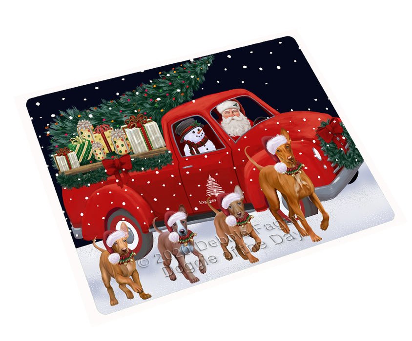 Christmas Express Delivery Red Truck Running Pharaoh Hound Dogs Cutting Board - Easy Grip Non-Slip Dishwasher Safe Chopping Board Vegetables C77851