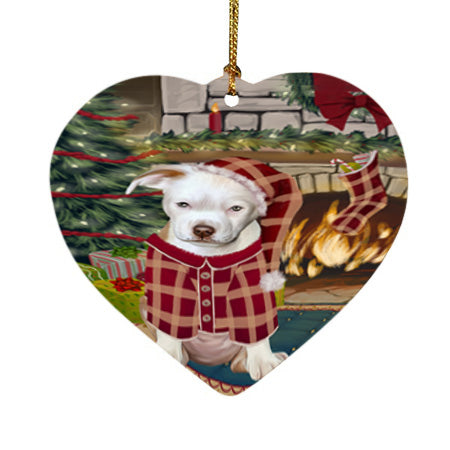 The Stocking was Hung Pit Bull Dog Heart Christmas Ornament HPOR55915