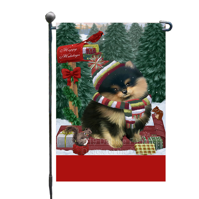 Personalized Merry Christmas Woodland Sled  Pomeranian Dog Custom Garden Flags GFLG-DOTD-A61654