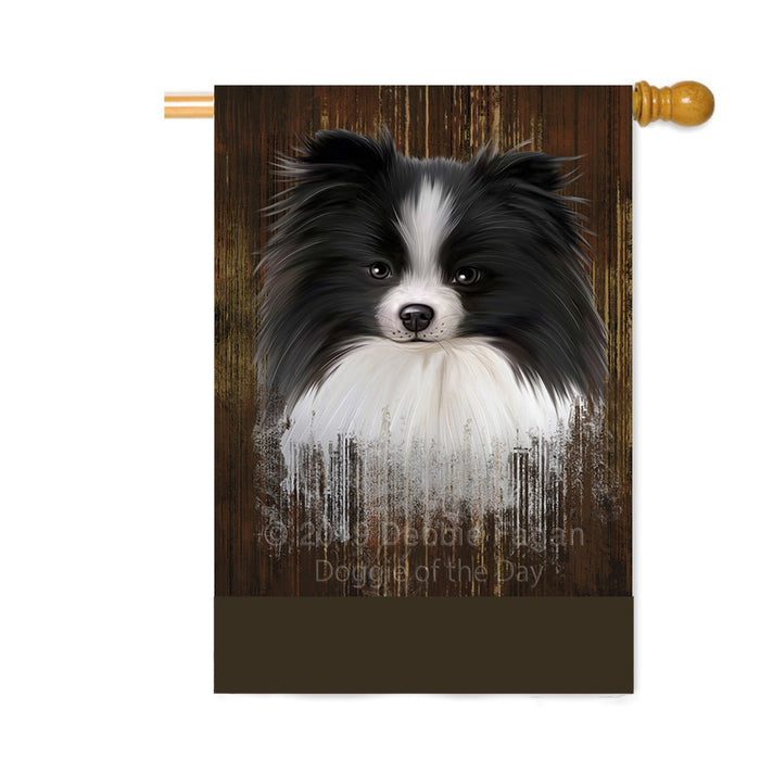 Personalized Rustic Pomeranian Dog Custom House Flag FLG64666