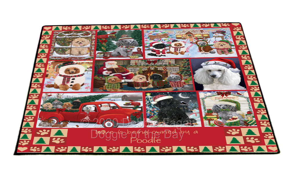 Love is Being Owned Christmas Poodle Dogs Floormat FLMS54910