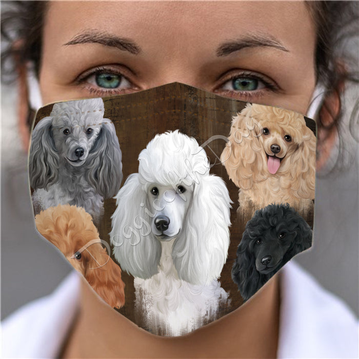 Rustic Poodle Dogs Face Mask FM50077