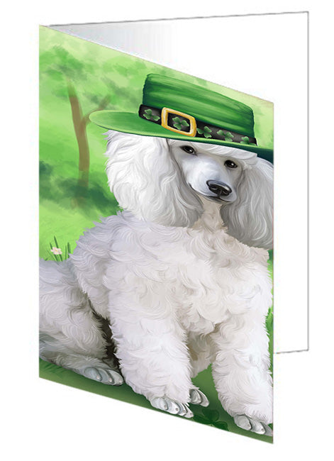 St. Patricks Day Irish Portrait Poodle Dog Handmade Artwork Assorted Pets Greeting Cards and Note Cards with Envelopes for All Occasions and Holiday Seasons GCD52088