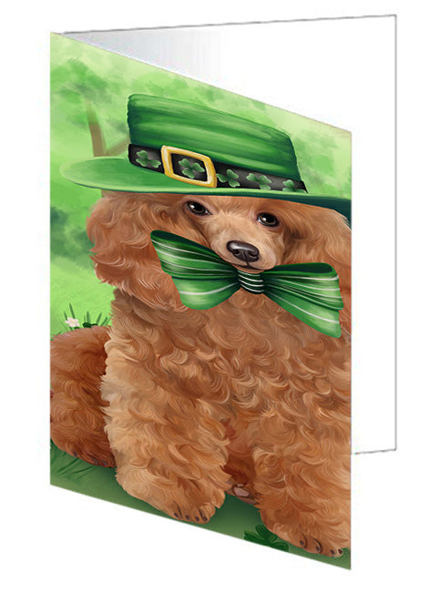 St. Patricks Day Irish Portrait Poodle Dog Handmade Artwork Assorted Pets Greeting Cards and Note Cards with Envelopes for All Occasions and Holiday Seasons GCD52097