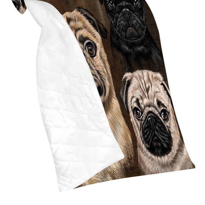 Rustic Pug Dogs Quilt