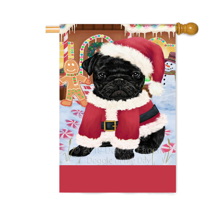 Personalized Gingerbread Candyfest Pug Dog Custom House Flag FLG63915