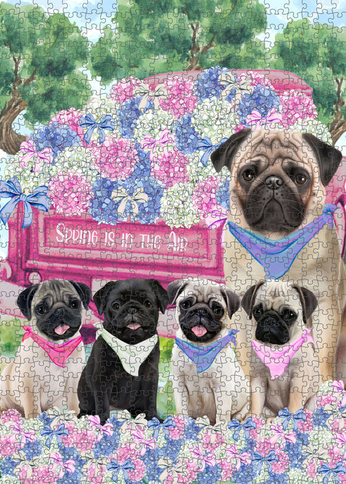 Pug Jigsaw Puzzle, Interlocking Puzzles Games for Adult, Explore a Variety of Designs, Personalized, Custom, Gift for Pet and Dog Lovers