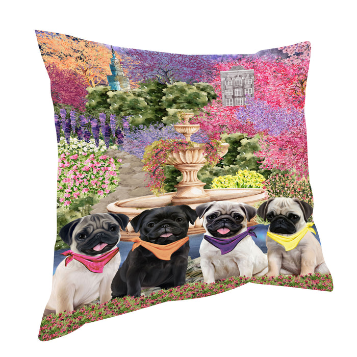Pug Dogs Pillow: Explore a Variety of Designs, Custom, Personalized, Pet Cushion for Sofa Couch Bed, Halloween Gift for Dog Lovers