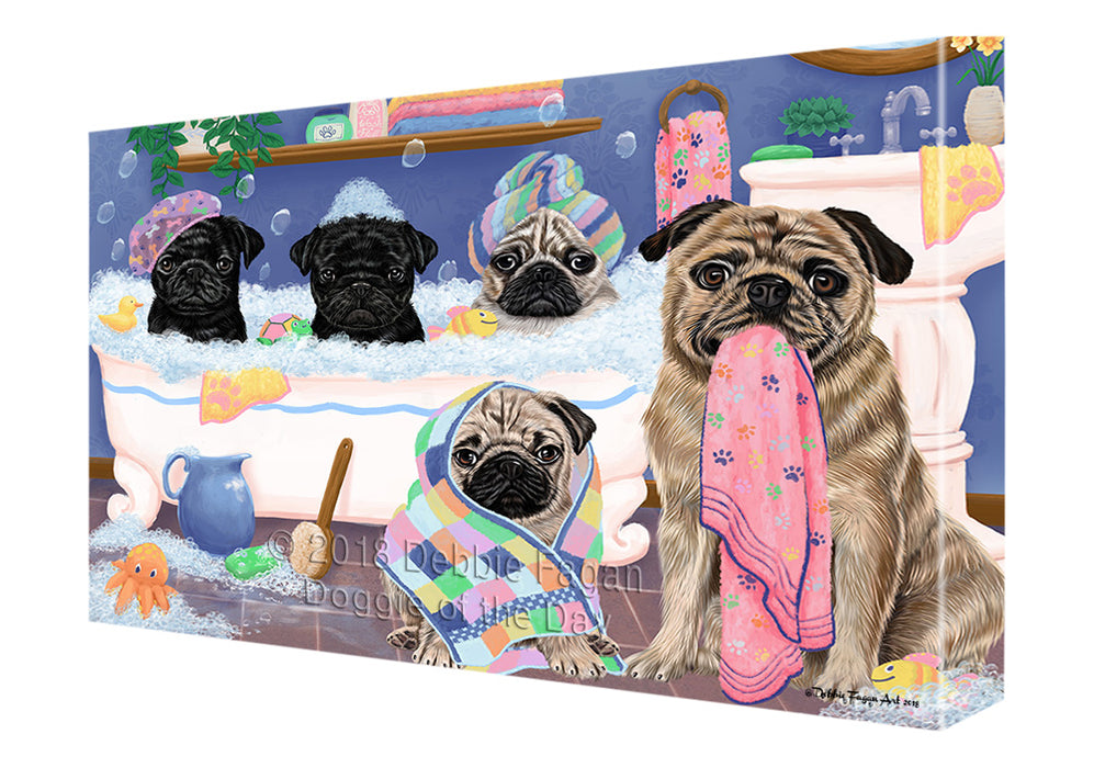 Rub A Dub Dogs In A Tub Pugs Dog Canvas Print Wall Art Décor CVS133523