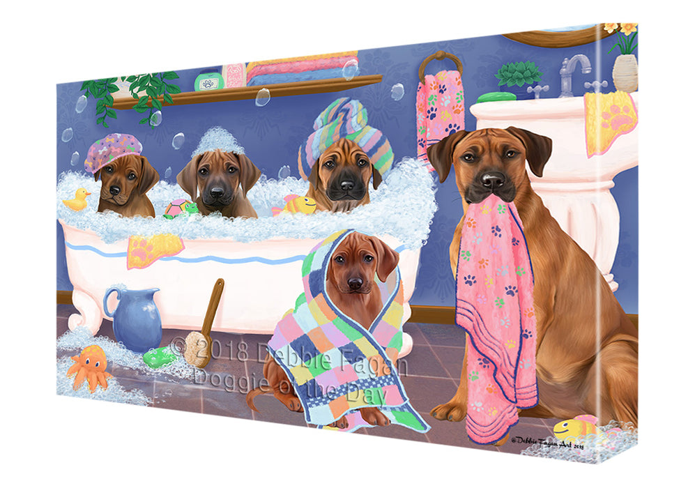 Rub A Dub Dogs In A Tub Rhodesian Ridgebacks Dog Canvas Print Wall Art Décor CVS133541