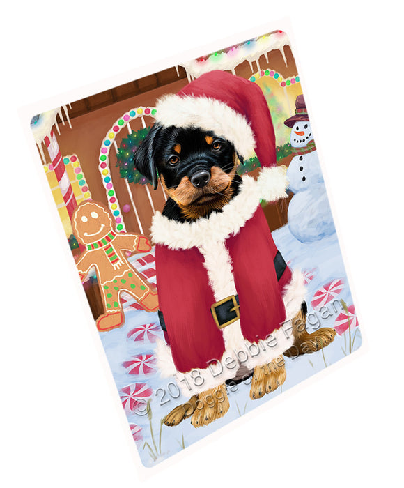 Christmas Gingerbread House Candyfest Rottweiler Dog Large Refrigerator / Dishwasher Magnet RMAG101268