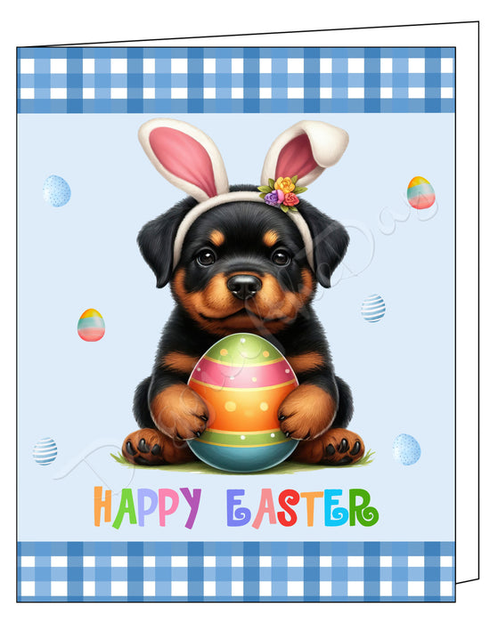 Rottweilers Dog Easter Day Greeting Cards and Note Cards with Envelope - Easter Invitation Card with Multi Design Pack