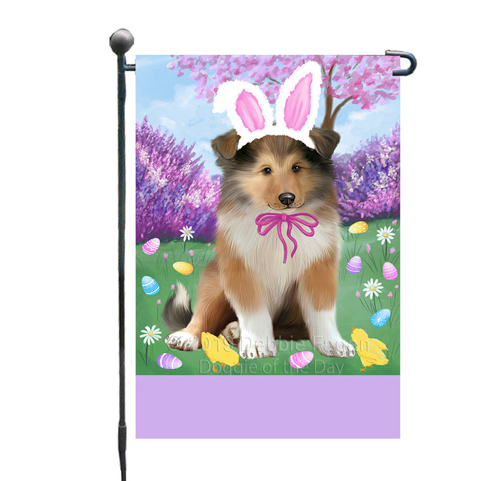Personalized Easter Holiday Rough Collie Dog Custom Garden Flags GFLG-DOTD-A58978