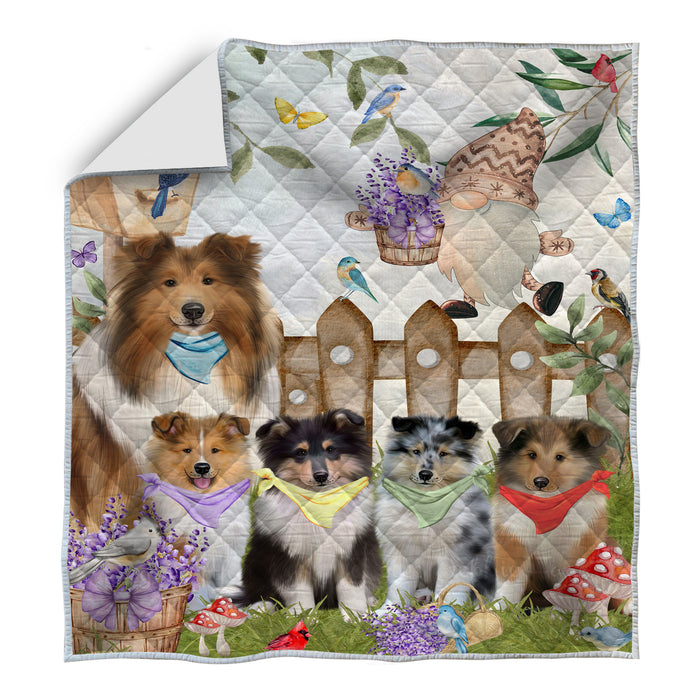 Rough Collie Bed Quilt, Explore a Variety of Designs, Personalized, Custom, Bedding Coverlet Quilted, Pet and Dog Lovers Gift