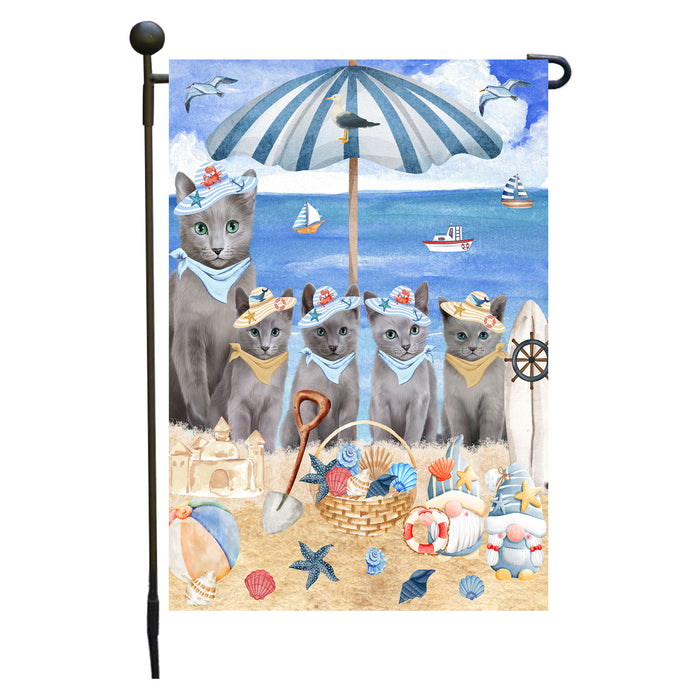 Russian Blue Cats Garden Flag, Double-Sided Outdoor Yard Garden Decoration, Explore a Variety of Designs, Custom, Weather Resistant, Personalized, Flags for Cat and Pet Lovers